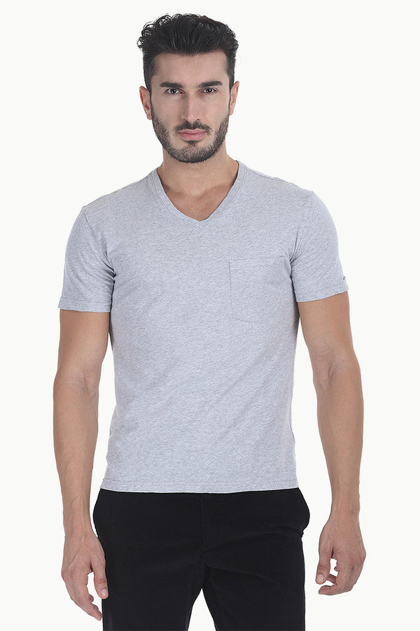 Solid Soft Heather V Neck Tee