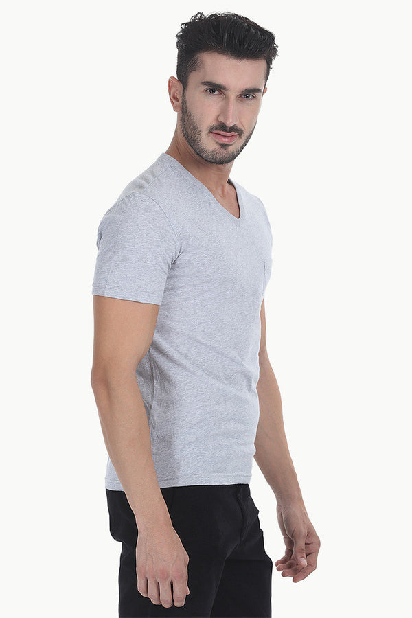 Solid Soft Heather V Neck Tee