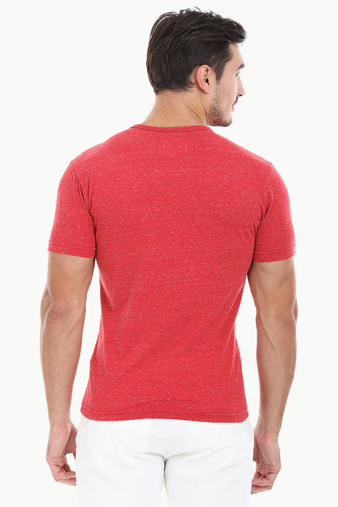 Speckled Yarn V Neck Henley