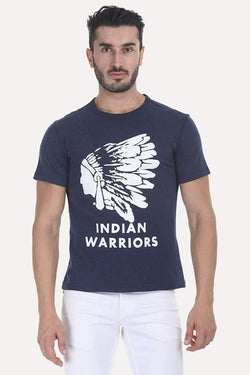 Super Soft Heather Indian Warrior Print Tee