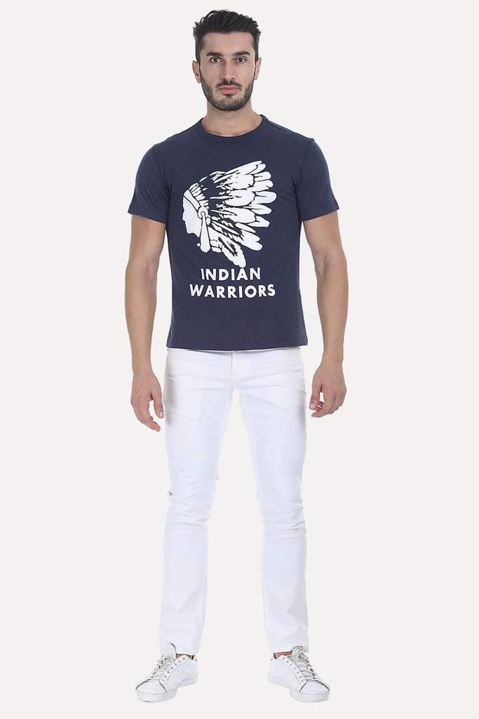 Super Soft Heather Indian Warrior Print Tee