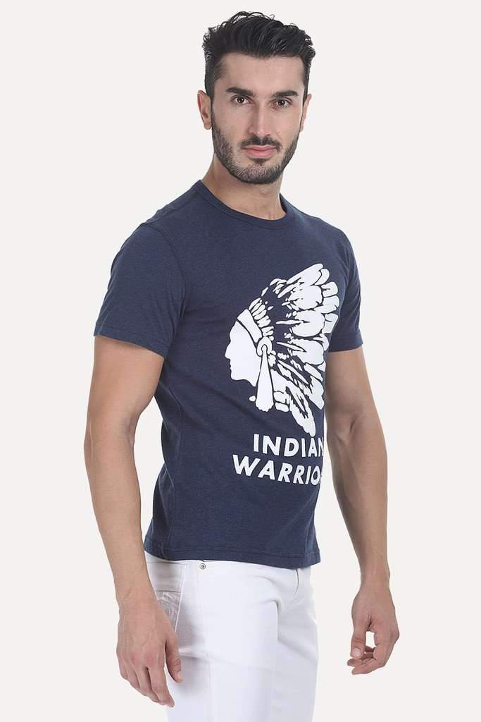 Super Soft Heather Indian Warrior Print Tee