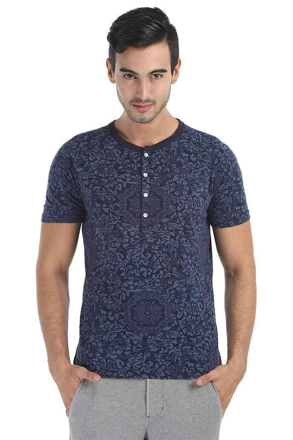 Super Soft Printed Short Sleeve Henley