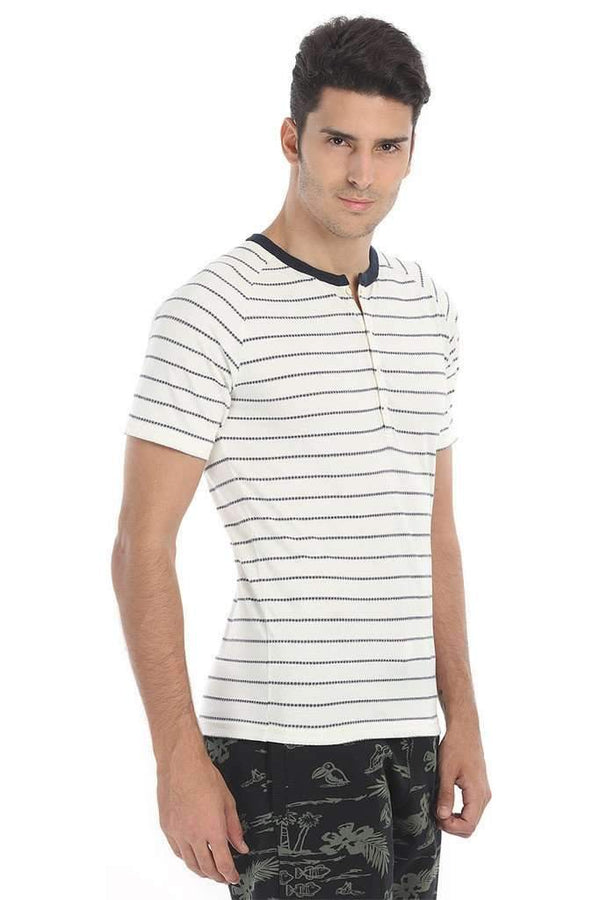 Super Soft Printed Short Sleeve Henley