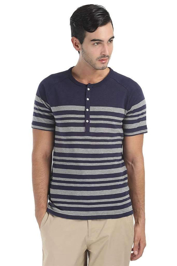 Super Soft Printed Short Sleeve Henley