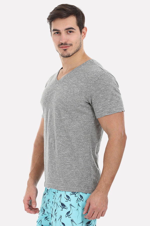 Super Soft Slub And Heather V Neck