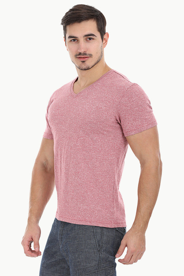 Super Soft Slub And Heather V Neck