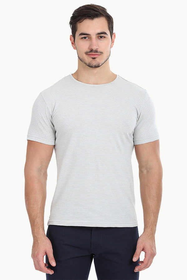 Thin Stripe Short Sleeved Crew