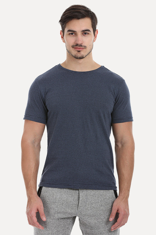 Thin Stripe Short Sleeved Crew