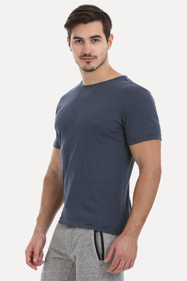 Thin Stripe Short Sleeved Crew