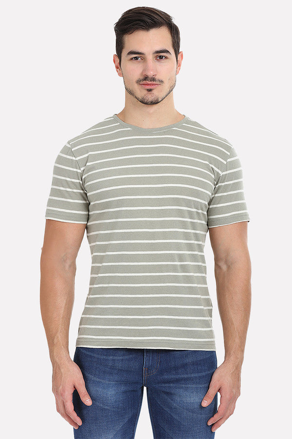 Thin Stripe Short Sleeved Crew