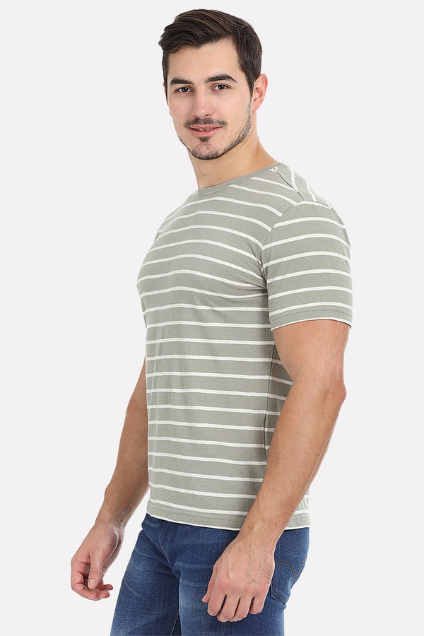 Thin Stripe Short Sleeved Crew