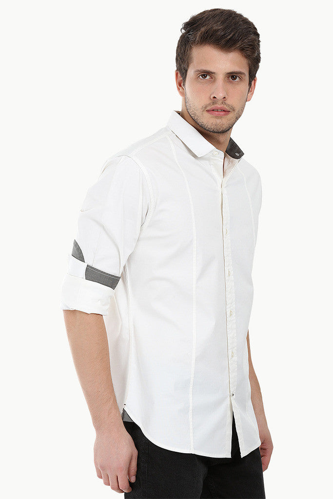 White Cotton Stretch Shirt