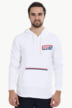 White Popover Hoodie Sweatshirt