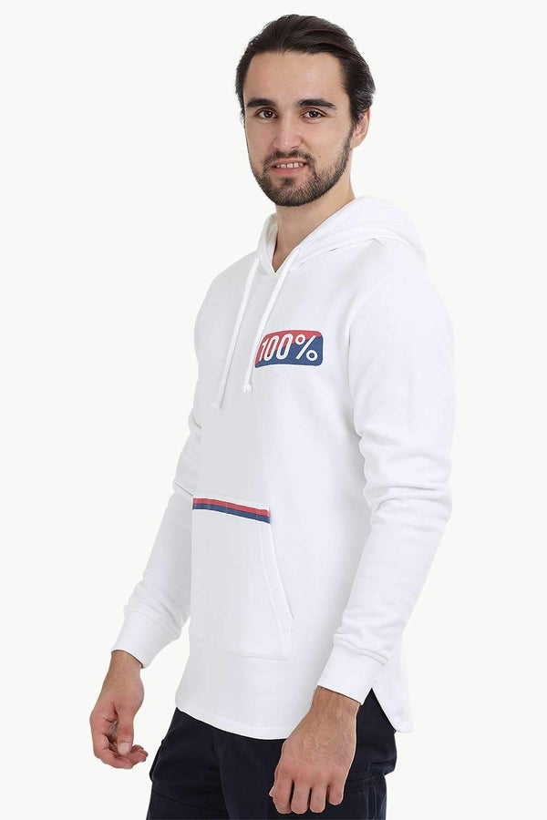 White Popover Hoodie Sweatshirt